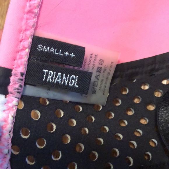 Triangl Pink/ White/ Black Bikini Top - Picture 4 of 5